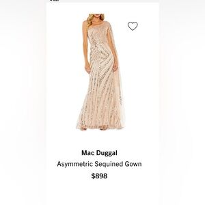 Mac Duggal Beige Sequin Maxi Skirt